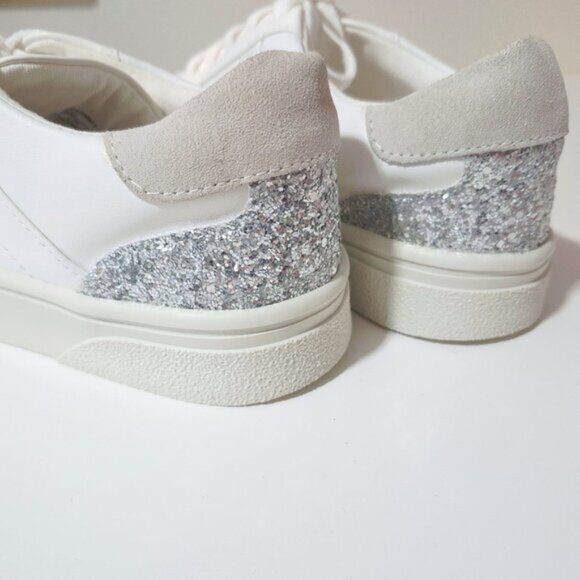 NWT Zara white glittery lace up sneakers US 10 - Picture 12 of 15